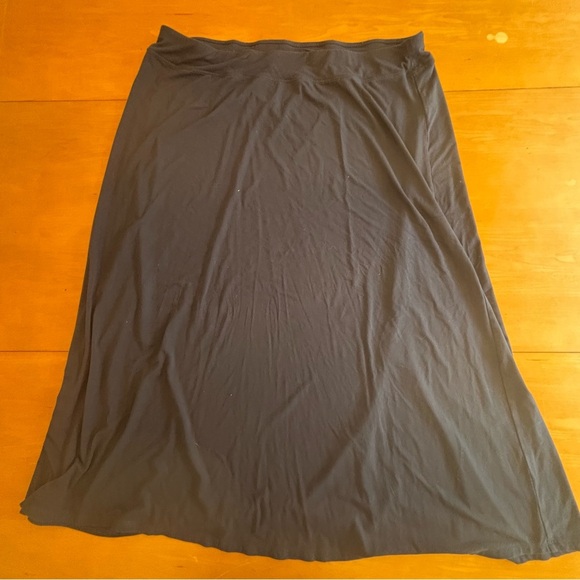 J Jill 2X Wearever Collection navy blue elastic waistband pull on midi skirt - Picture 1 of 7